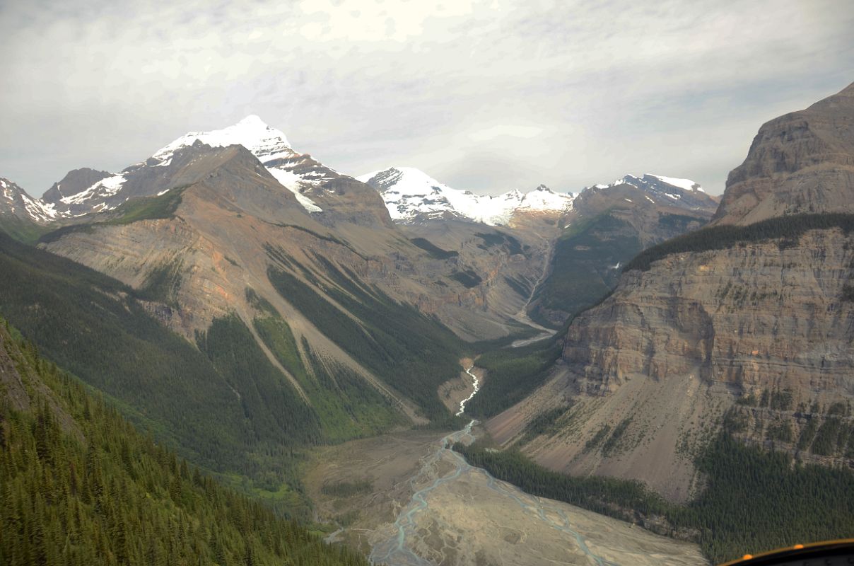 08 Whitehorn Mountain, Mount Phillips, Mount Anne-Alice, Valley Of A Thousand Falls From Helicopter On Flight To Robson Pass